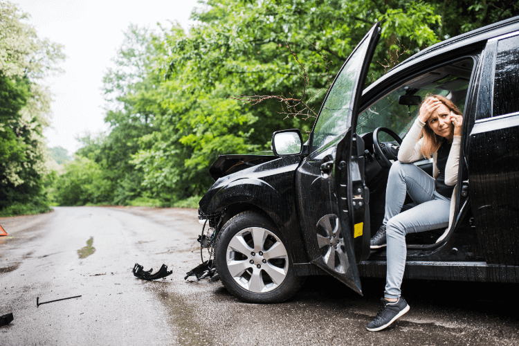 Driver stranded with a damaged vehicle